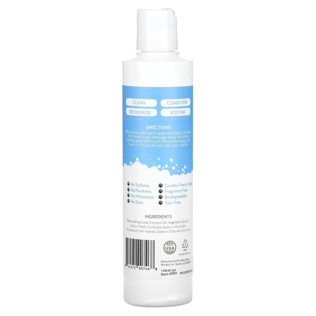 Mighty Mutt, Mighty Meow, Hypoallergenic Cat Shampoo, Fragrance Free, 9 fl oz (266 ml) - Supply Center USA
