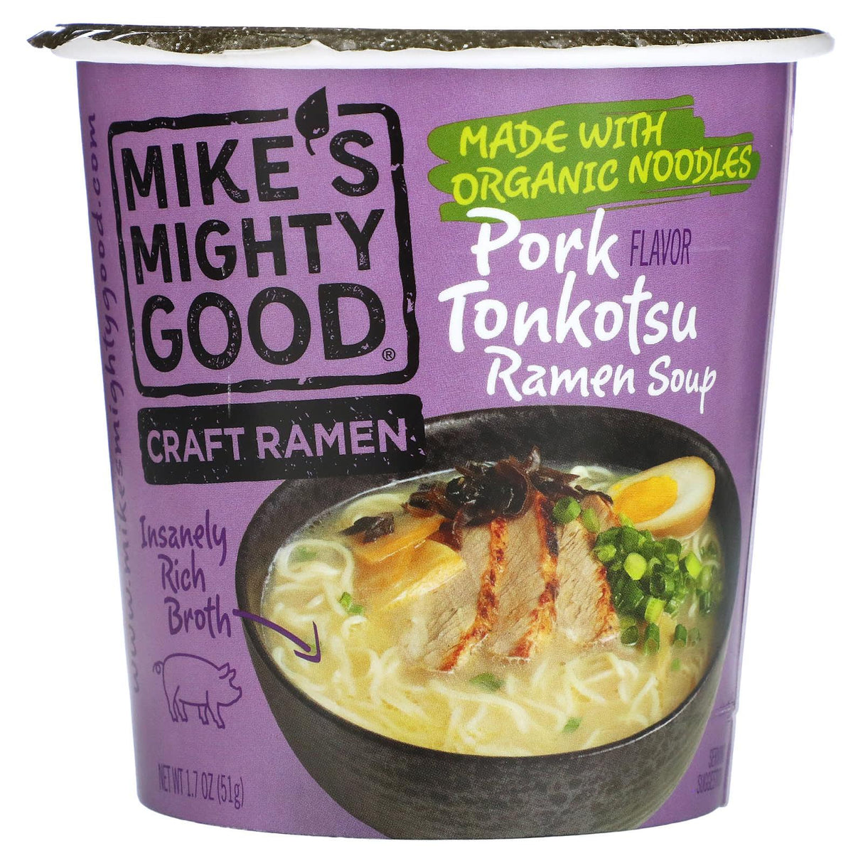Mike's Mighty Good, Craft Ramen Cup, Pork Tonkotsu Ramen Soup, 1.7 oz (51 g) - Supply Center USA