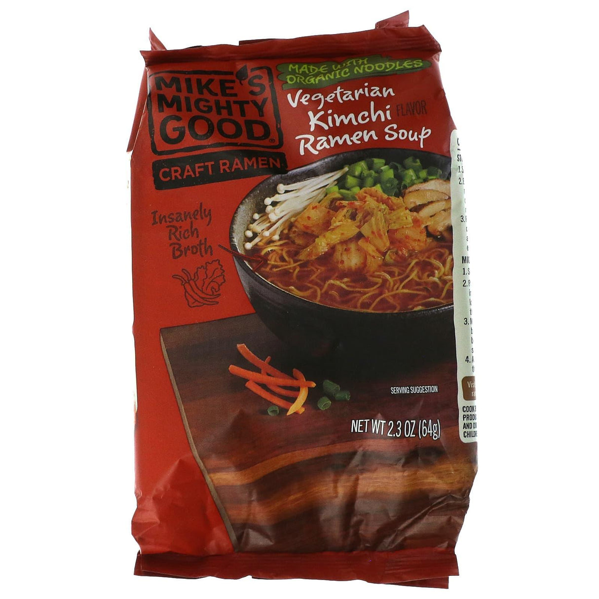 Mike's Mighty Good, Craft Ramen, Spicy Pork Tonkotsu Ramen Soup, 2.4 oz (70 g) - Supply Center USA