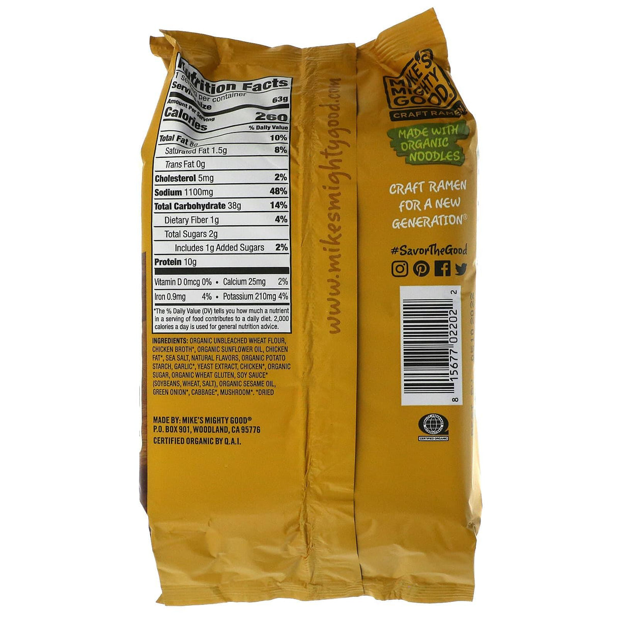 Mike's Mighty Good, Craft Ramen, Spicy Pork Tonkotsu Ramen Soup, 2.4 oz (70 g) - Supply Center USA