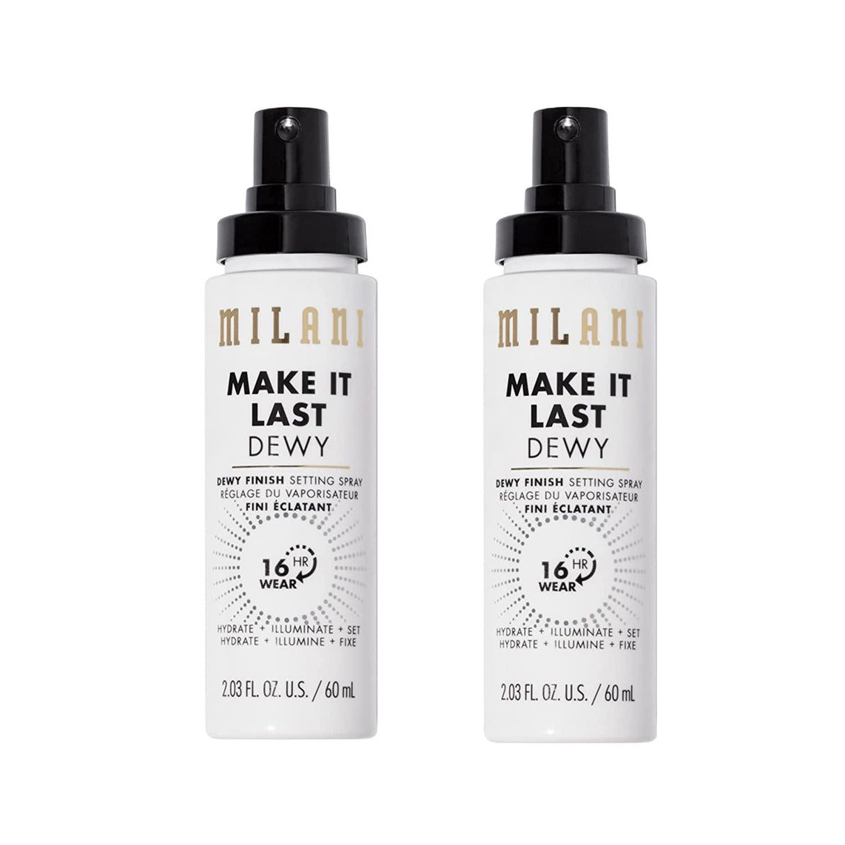 Milani Make It Dewy Setting Spray 3 in 1- Hydrate + Illuminate + Set (2.03 Fl. Oz.) Makeup Finishing Spray - Makeup Primer & Hydrating Setting Spray - Supply Center USA