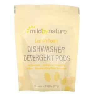 Mild By Nature, Automatic Dishwashing Detergent Pods, Lemon Scent, 10 Loads, 0.39 lbs, 6.24 oz (177 g) - Supply Center USA
