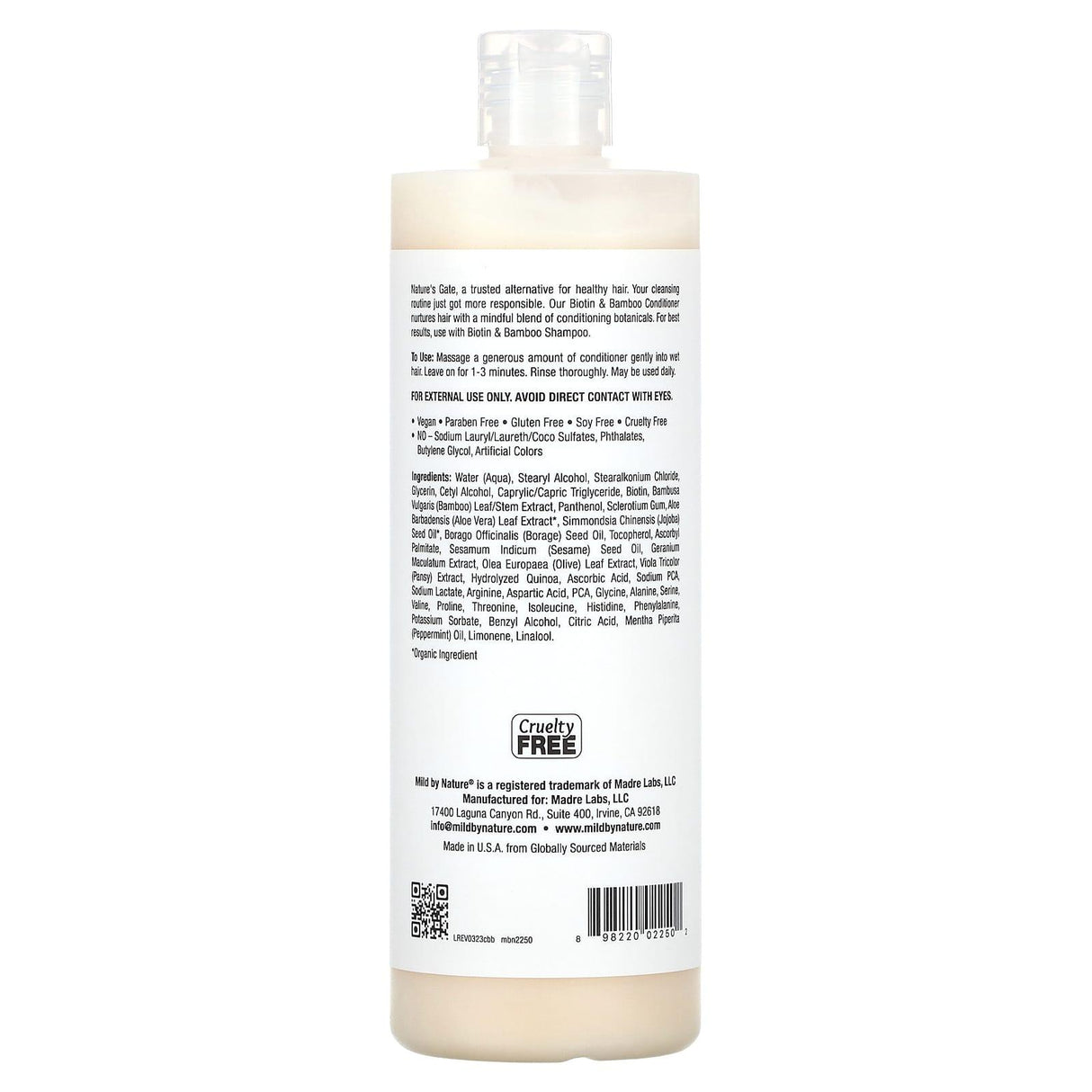 Mild By Nature, Biotin & Bamboo Conditioner for Thin Hair, 16 fl oz (473 ml) - Supply Center USA