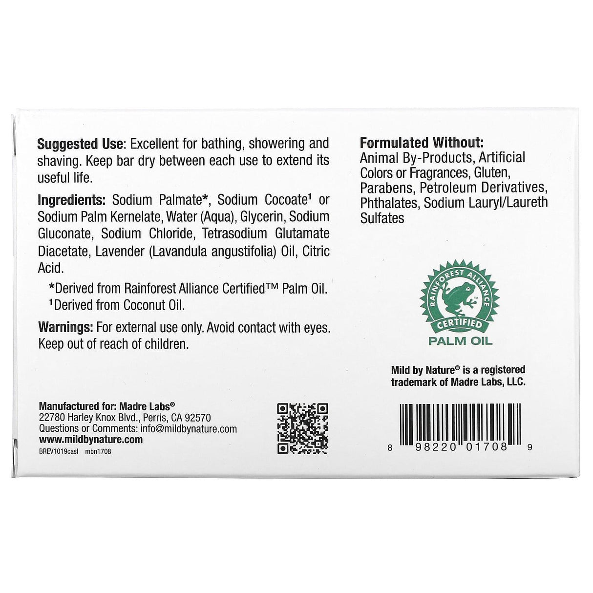 Mild By Nature, Castile Bar Soap, Lavender, 5 oz (141 g) - Supply Center USA