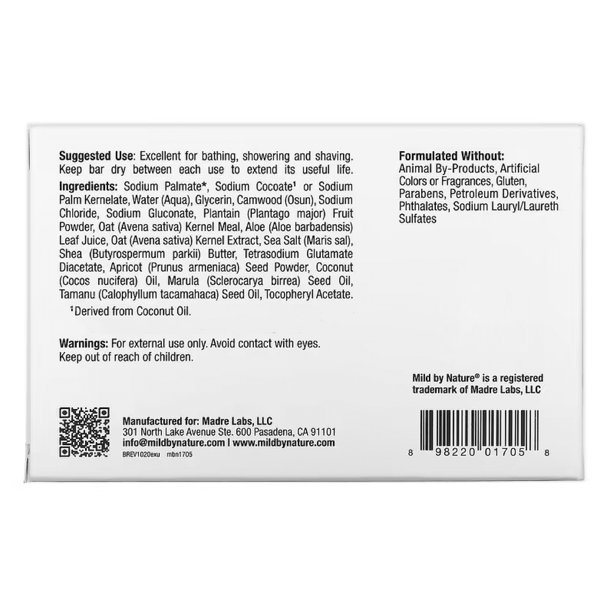 Mild By Nature, Exfoliating Bar Soap, Unscented, 5 oz (141 g) - Supply Center USA