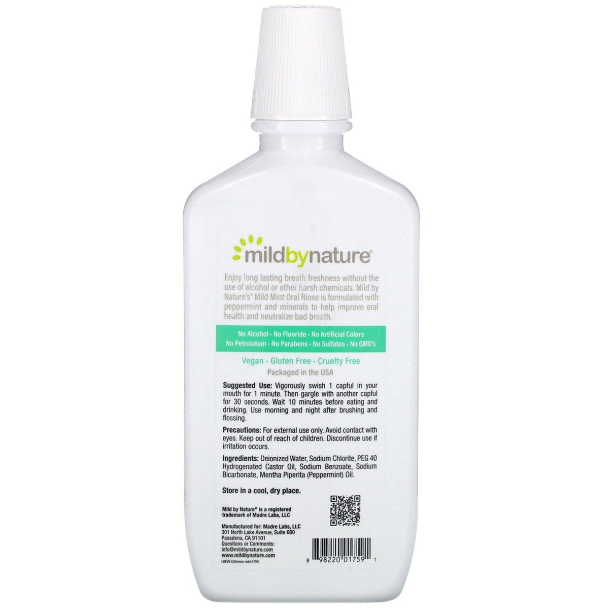 Mild By Nature, Fresh Breath Oral Rinse, No Alcohol, Mild Mint, 16 fl oz (473 ml) - Supply Center USA