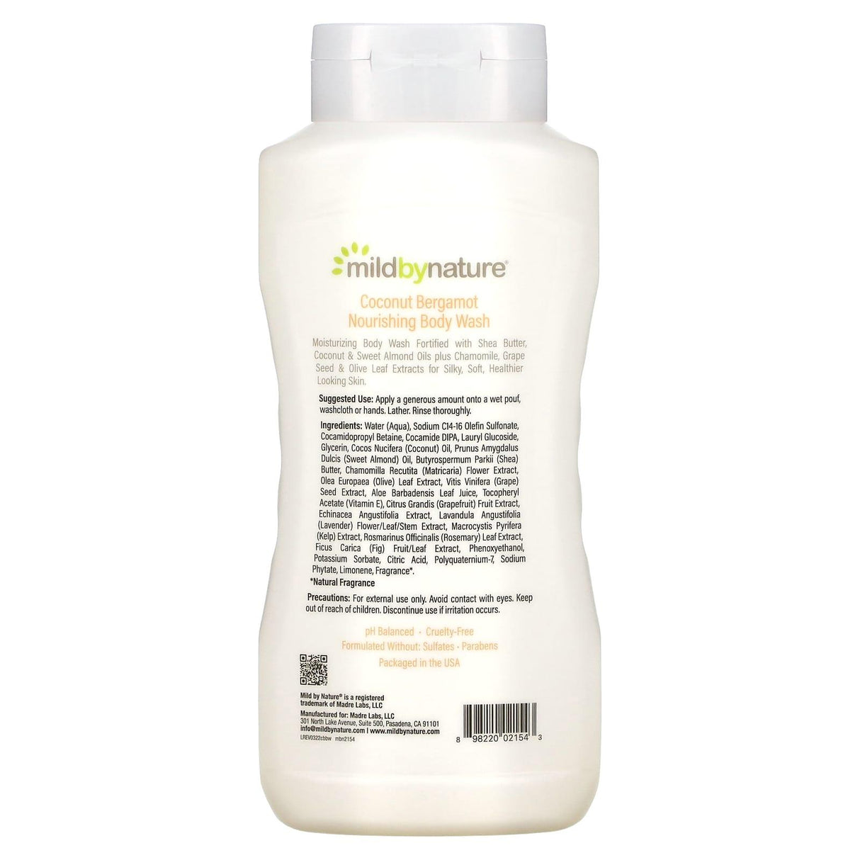 Mild By Nature, Nourishing Body Wash, Coconut Bergamot, 16 fl oz (473 ml) - Supply Center USA