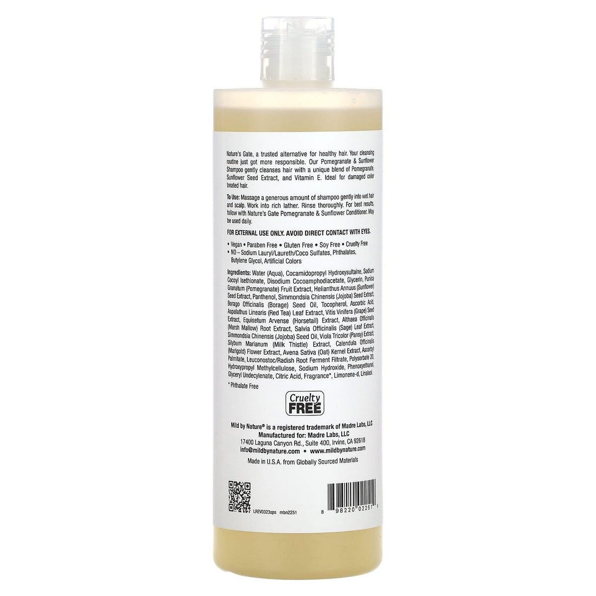 Mild By Nature, Pomegranate & Sunflower Shampoo for Color-Treated Hair, 16 fl oz (473 ml) - Supply Center USA