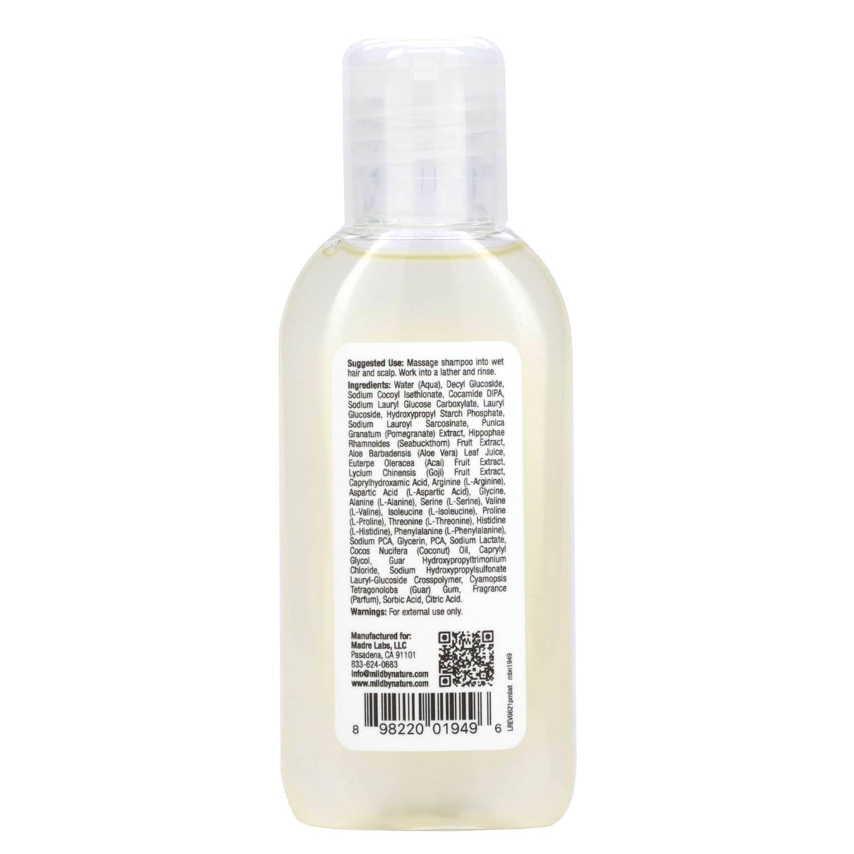 Mild By Nature, Pomegranate Mint Balancing Shampoo, Travel Size, 2.10 fl oz (63 ml) - Supply Center USA