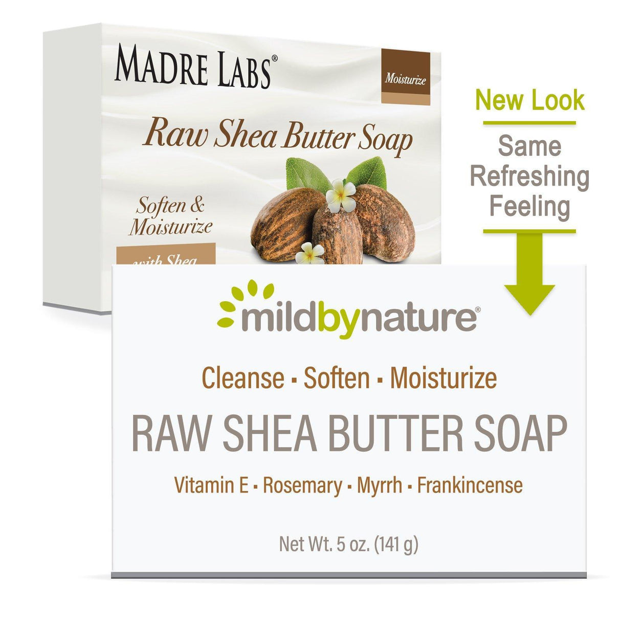 Mild By Nature, Raw Shea Butter, Bar Soap, with Vitamin E, Rosemary, Myrrh & Frankincense, 5 oz (141 g) - Supply Center USA