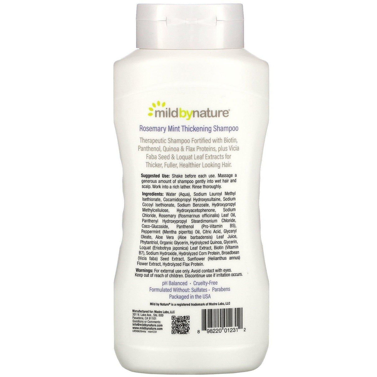 Mild By Nature, Thickening Shampoo, B-Complex & Biotin, Rosemary Mint, 16 fl oz (473 ml) - Supply Center USA