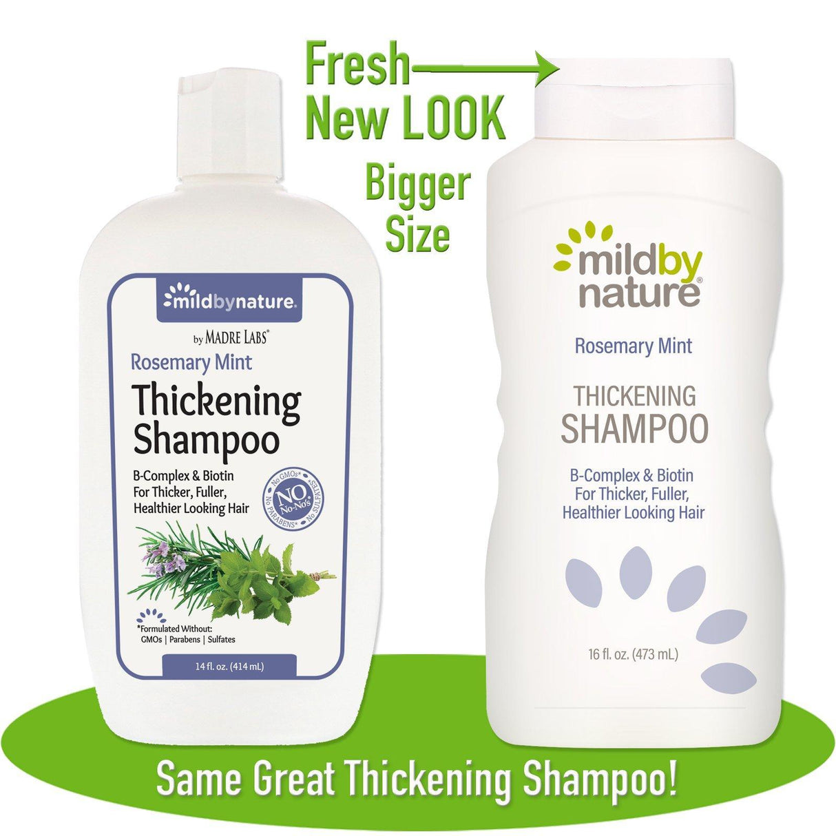 Mild By Nature, Thickening Shampoo, B-Complex & Biotin, Rosemary Mint, 16 fl oz (473 ml) - Supply Center USA