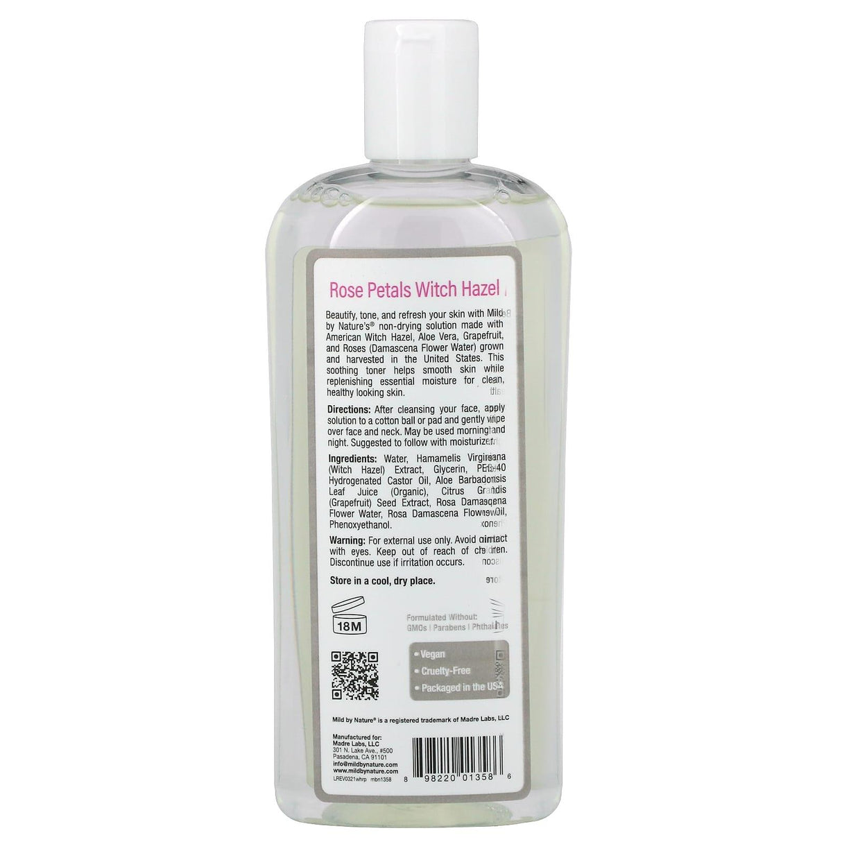 Mild By Nature, Witch Hazel, Rose Petals, Alcohol-Free, 12 fl oz (355 ml) - Supply Center USA