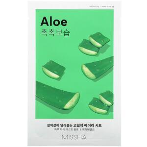 Missha, Airy Fit Beauty Sheet Mask, Aloe, 1 Sheet, 19 g - Supply Center USA