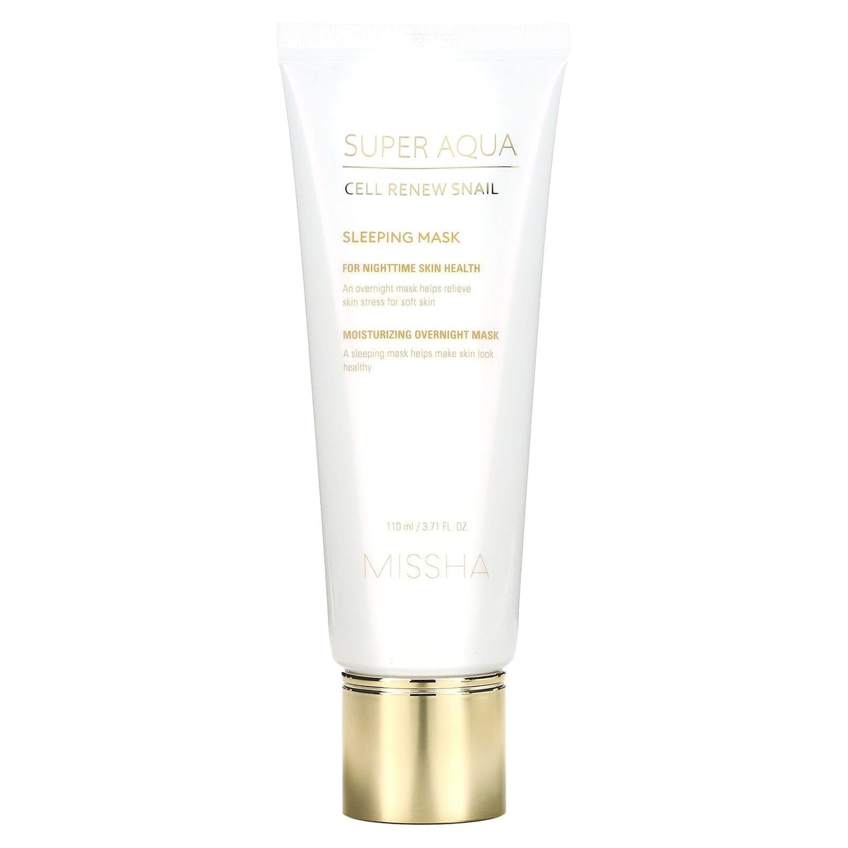 Missha, Super Aqua, Cell Renew Snail, Sleeping Beauty Mask, 3.7 fl oz (110 ml) - Supply Center USA