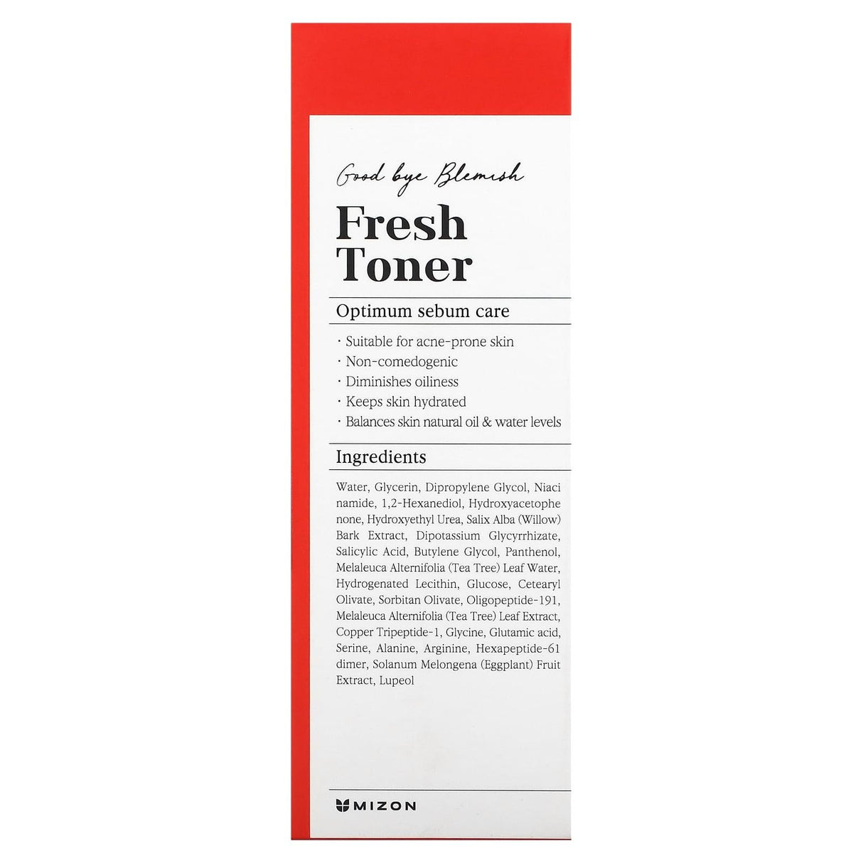 Mizon, Good Bye Blemish, Fresh Toner, 4.05 fl oz (120 ml) - Supply Center USA