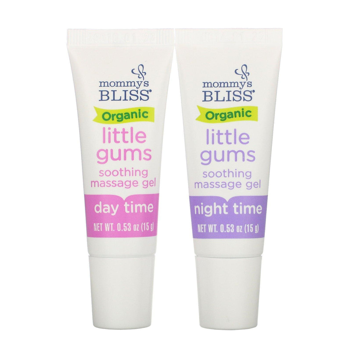 Mommy's Bliss, Organic Little Gums, Soothing Massage Gel, Day/Night Pack , Age 2 Months+, 2 Tubes , 0.53 oz (15 g) Each - Supply Center USA