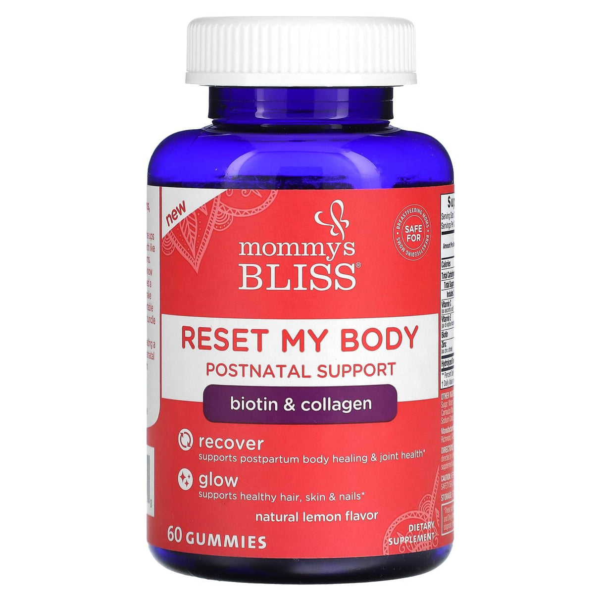 Mommy's Bliss, Reset My Body, Postnatal Support, Natural Lemon, 60 Gummies - Supply Center USA