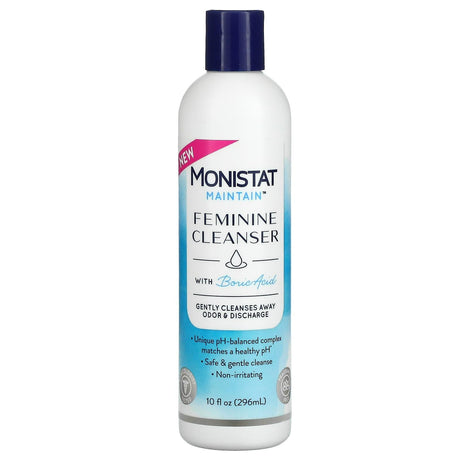 Monistat, Feminine Cleanser with Boric Acid, Fragrance Free, 10 fl oz (296 ml) - Supply Center USA