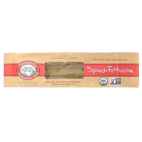 Montebello, Organic Spinach Fettuccine, 12 oz (340 g) - Supply Center USA