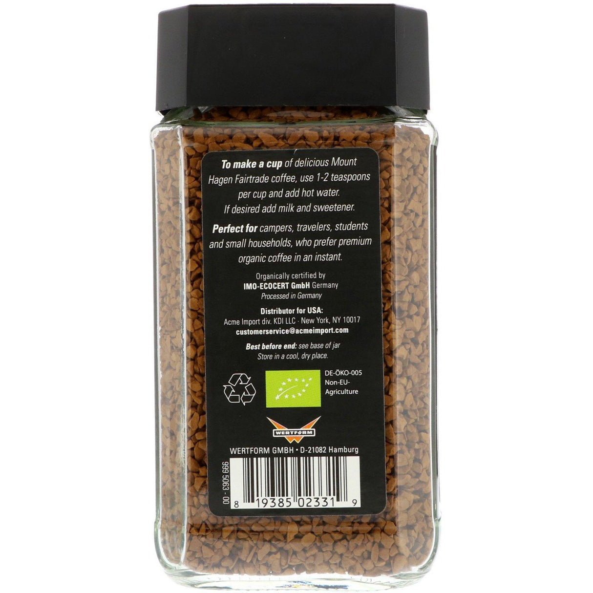 Mount Hagen, Organic Fairtrade Coffee, Instant - Supply Center USA