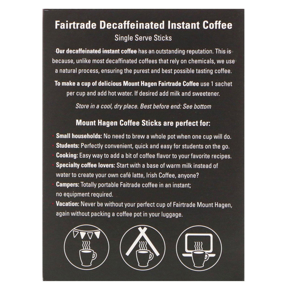 Mount Hagen, Organic Fairtrade Decaffeinated Instant Coffee - Supply Center USA