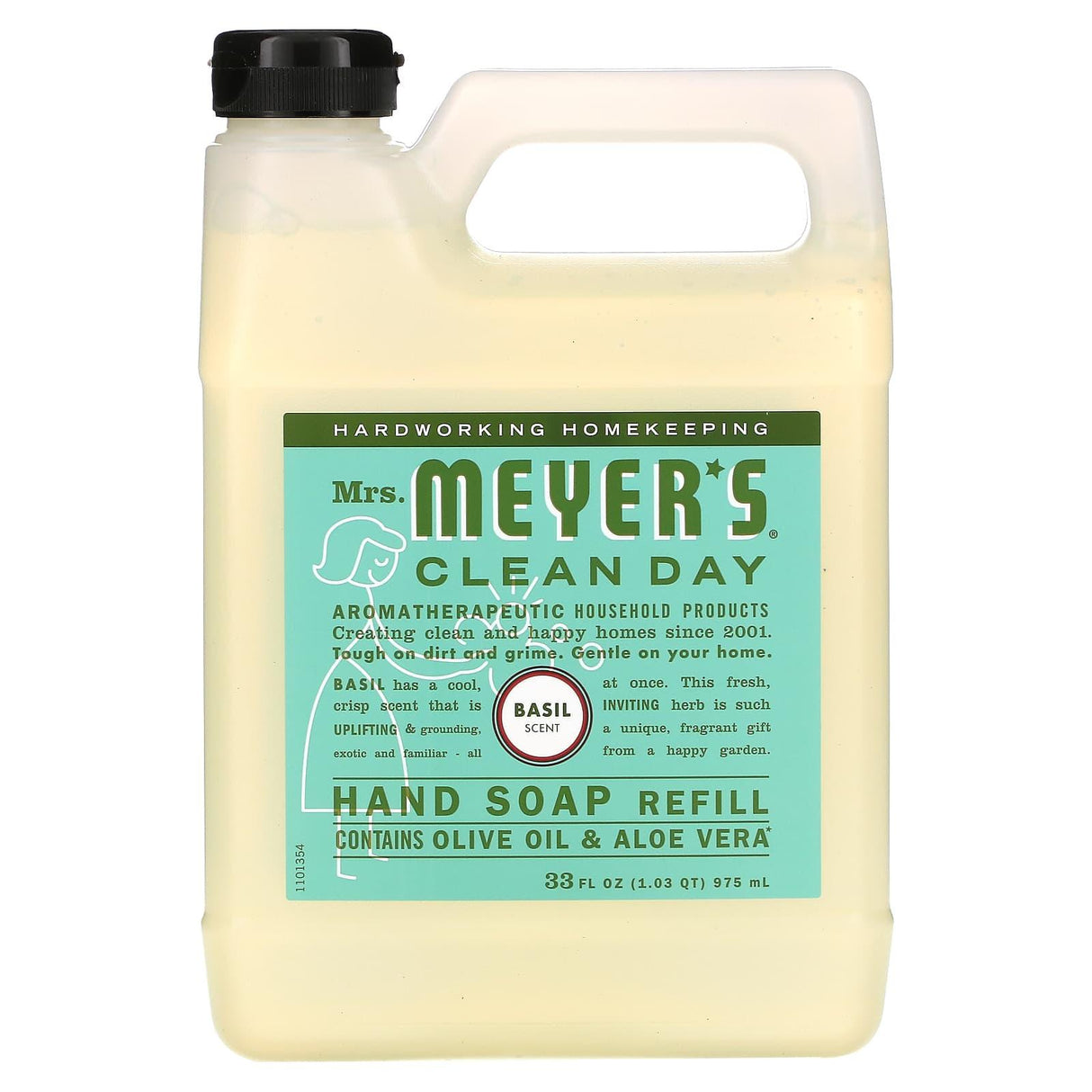 Mrs. Meyers Clean Day, Hand Soap Refill, Basil, 33 fl oz (975 ml) - Supply Center USA