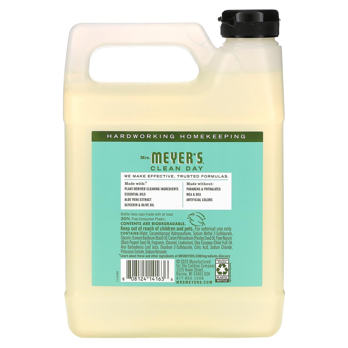 Mrs. Meyers Clean Day, Hand Soap Refill, Basil, 33 fl oz (975 ml) - Supply Center USA