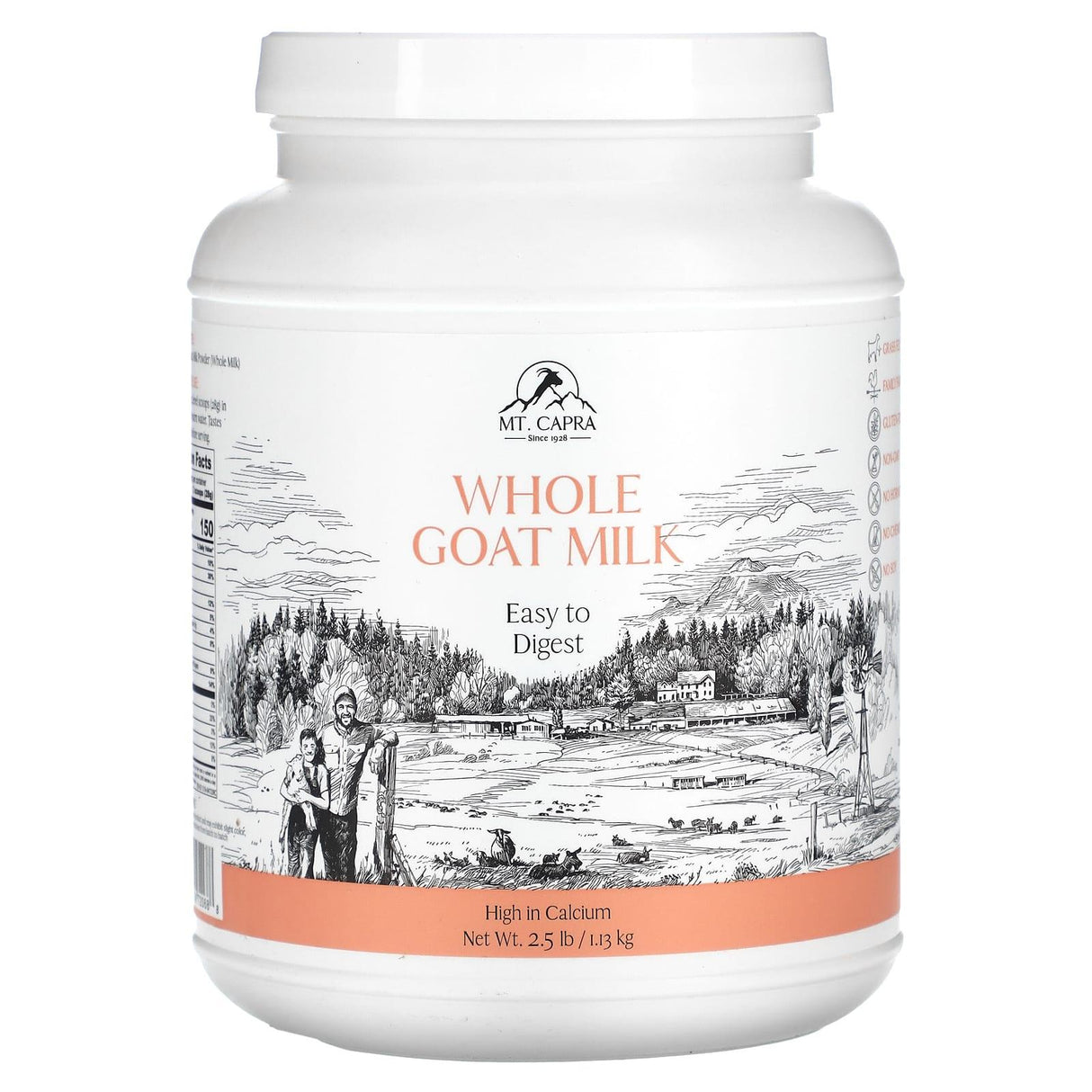 Mt. Capra, Whole Goat Milk , 1 lb (453 g) - Supply Center USA