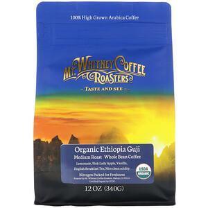 Mt. Whitney Coffee Roasters, Organic Ethiopia Guji, Medium Roast, Whole Bean Coffee, 12 oz (340 g) - Supply Center USA