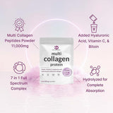 Multi Collagen Protein Powder,1Lb - Type I, II, III, V, X Collagen Peptides with Biotin 10000Mcg, Vitamin C & Hyaluronic Acid - Unflavored - Keto & Paleo Friendly, Great for Hair, Skin, Nails & Joints - Supply Center USA