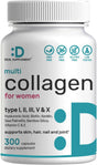 Multi Collagen Protein Powder,1Lb - Type I, II, III, V, X Collagen Peptides with Biotin 10000Mcg, Vitamin C & Hyaluronic Acid - Unflavored - Keto & Paleo Friendly, Great for Hair, Skin, Nails & Joints - Supply Center USA