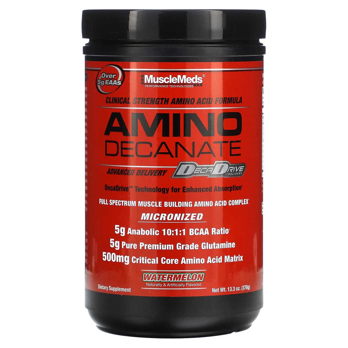 MuscleMeds, Amino Decanate, Watermelon, 13.3 oz (378 g) - Supply Center USA