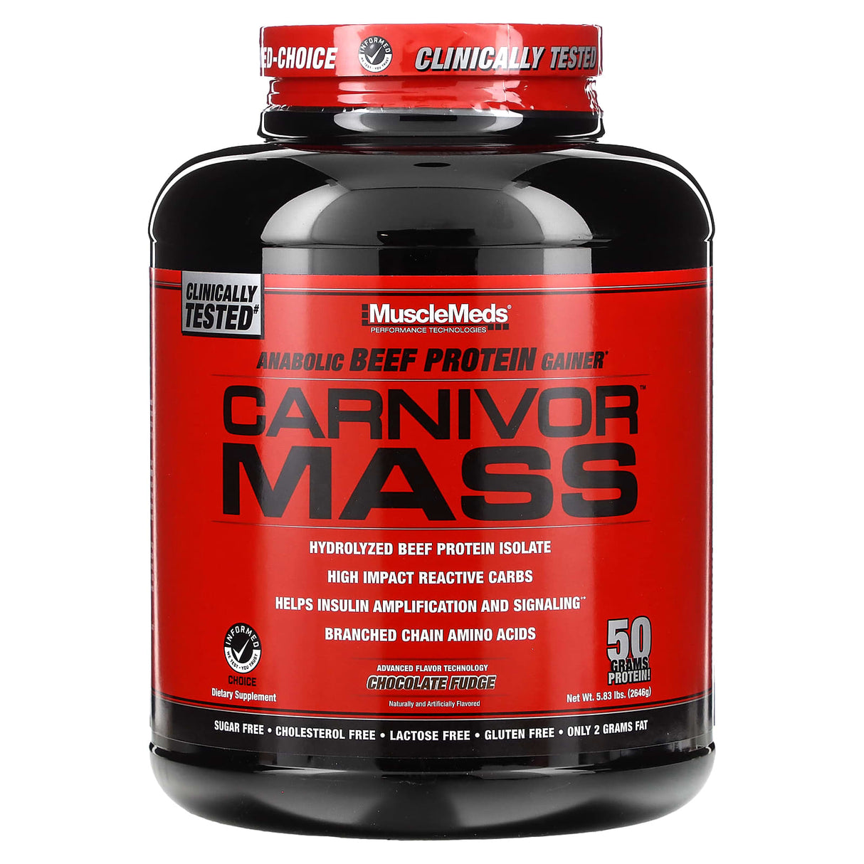 MuscleMeds, Carnivor Mass, Anabolic Beef Protein Gainer, Strawberry, 5.79 lbs (2,698 g) - Supply Center USA