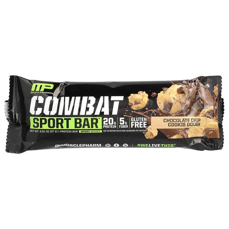 MusclePharm, Combat Sport Bar™, Chocolate Chip Cookie Dough, 2.01 oz (57 g) - Supply Center USA