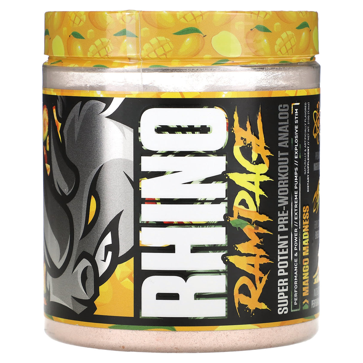 MuscleSport, Rhino Rampage, Super Potent Pre-Workout Analog, Mango Madness, 7.4 oz (210 g) - Supply Center USA