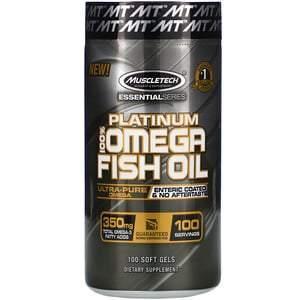 Muscletech, Essential Series, Platinum 100% Omega Fish Oil, 100 Soft Gels - Supply Center USA