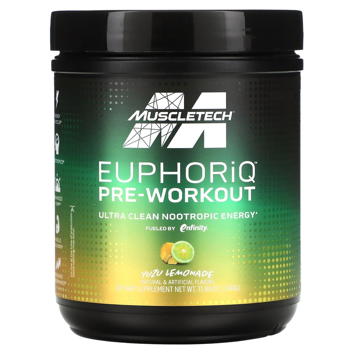 MuscleTech, EuphoriQ Pre-Workout, Yuzu Lemonade, 11.99 oz (340 g) - Supply Center USA
