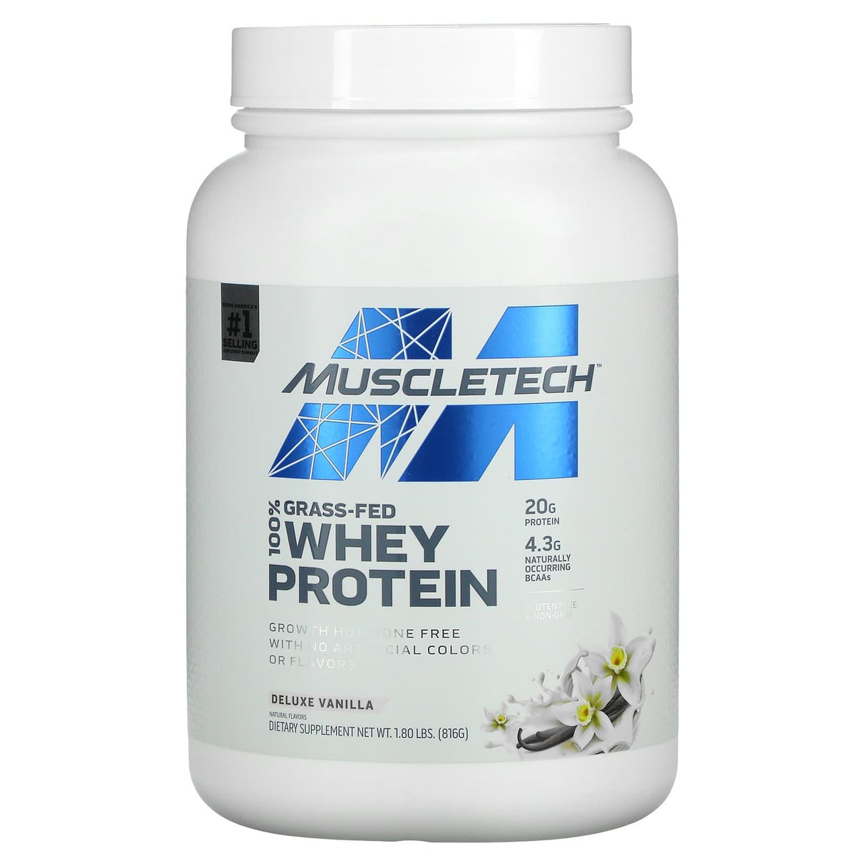 MuscleTech, Grass-Fed 100% Whey Protein, Triple Chocolate, 1.8 lbs (816 g) - Supply Center USA