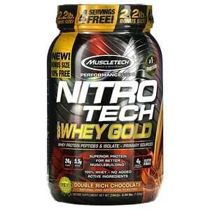 Muscletech, Performance Series, Nitro Tech, 100% Whey Gold, Double Rich Chocolate, 2.24 lbs (1.02 kg) - Supply Center USA