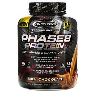 Muscletech, Performance Series, Phase8, Multi-Phase 8-Hour Protein, Milk Chocolate, 4.60 lbs (2.09 kg) - Supply Center USA