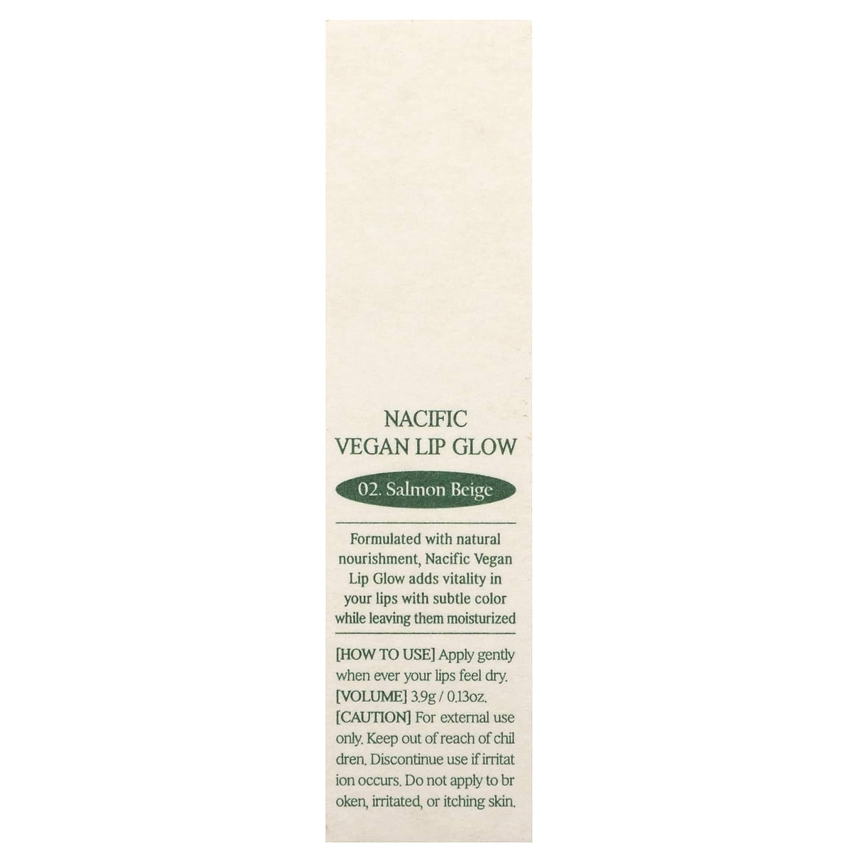 Nacific, Vegan Lip Glow, 02 Salmon Beige, 0.13 oz (3.9 g) - Supply Center USA
