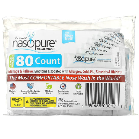 Nasopure, Nasal Wash, Value Refill Kit, 80 Count - Supply Center USA