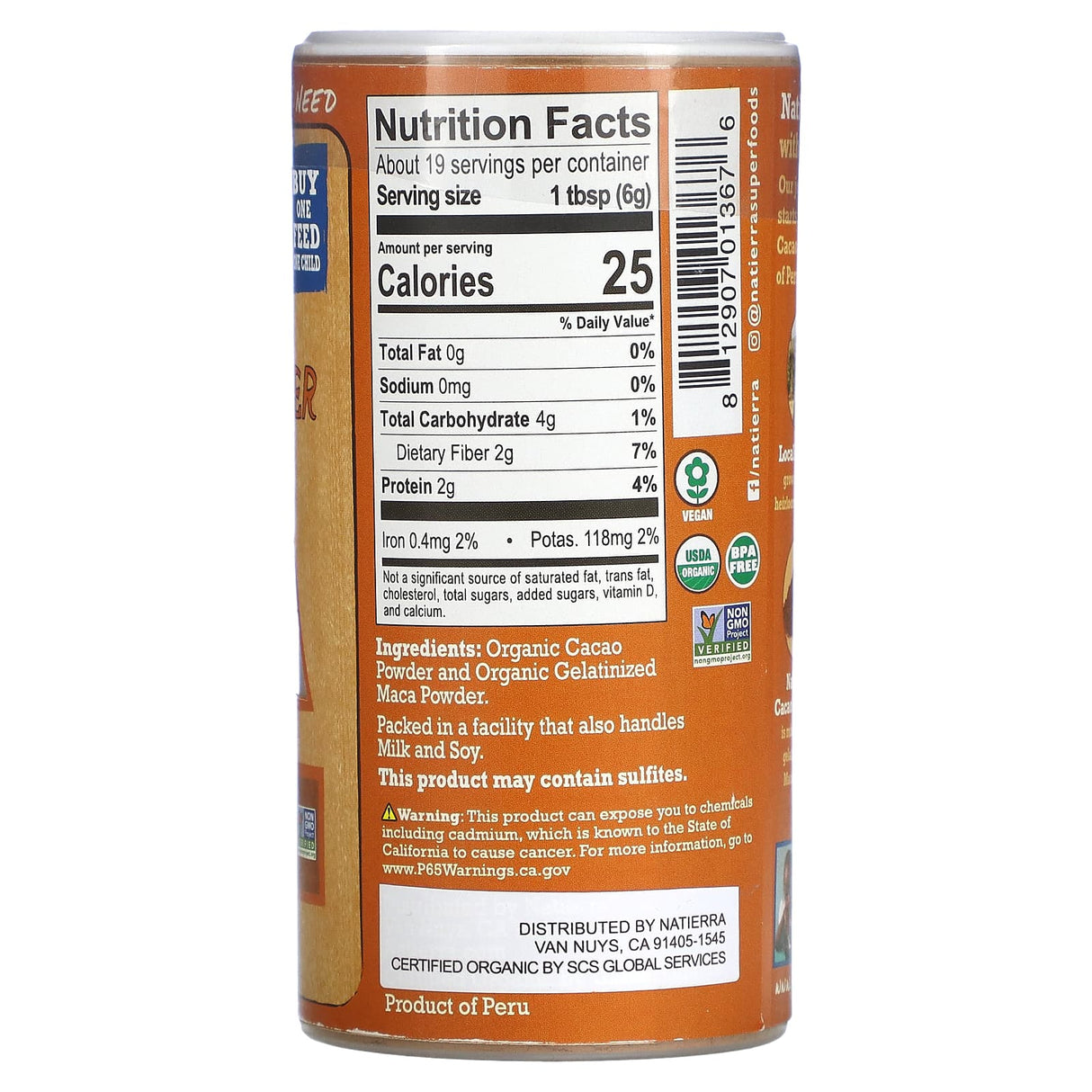 Natierra, Organic Cacao Powder with Maca, 4 oz (113 g) - Supply Center USA