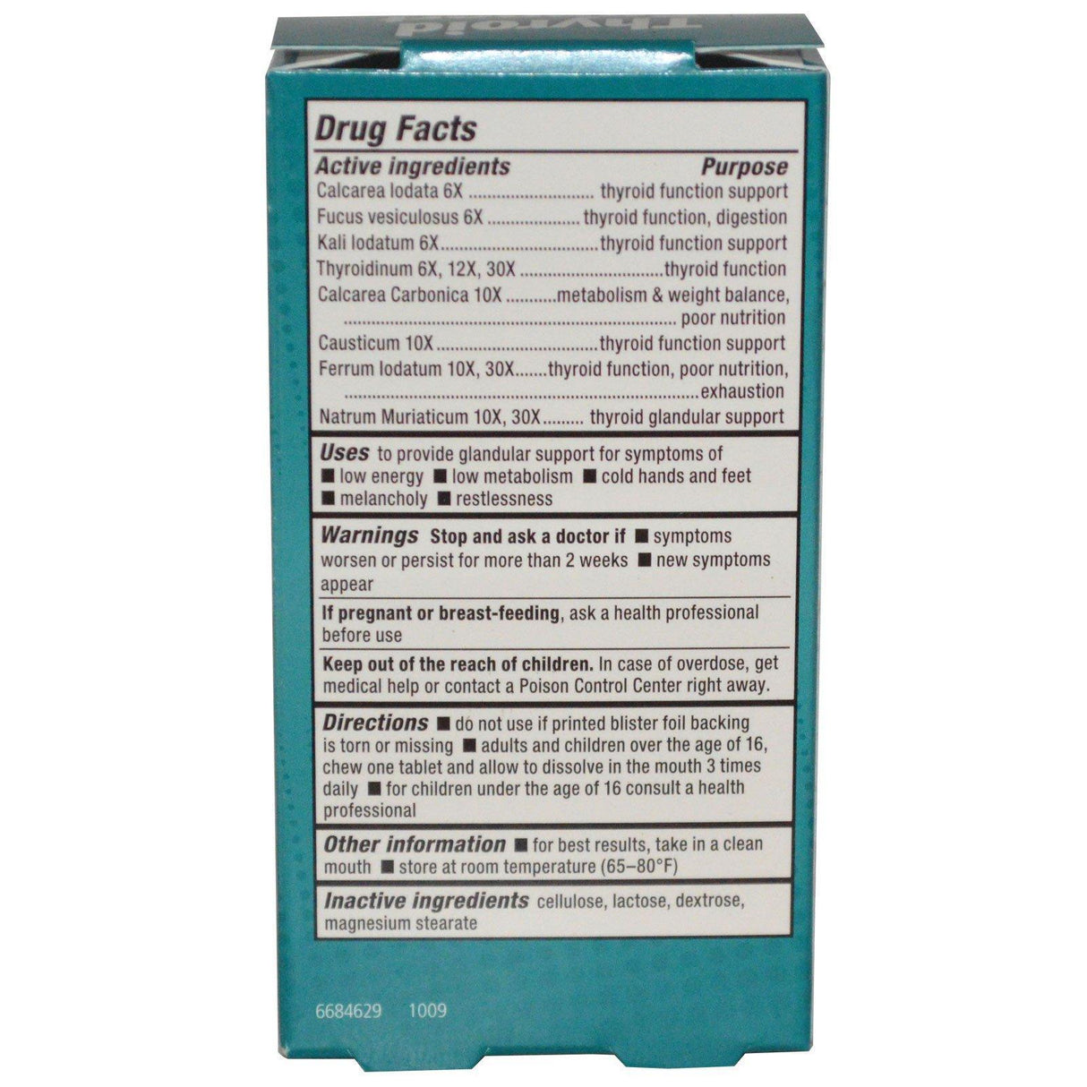 NatraBio, Thyroid Support, 60 Tablets - Supply Center USA