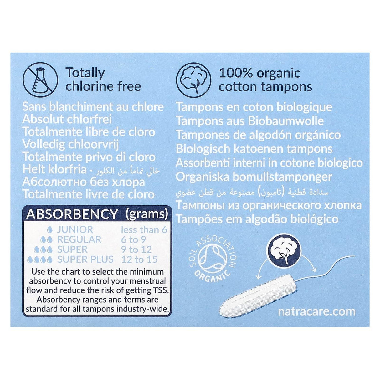 Natracare, Organic Cotton Tampons, Regular, 10 Tampons - Supply Center USA
