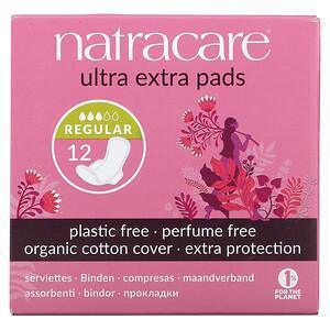 Natracare, Ultra Extra Pads, Organic Cotton Cover, Regular, 12 Pads - Supply Center USA