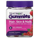 Natrol, Gummies, Hair, Skin & Nails, Raspberry, 90 Count - Supply Center USA