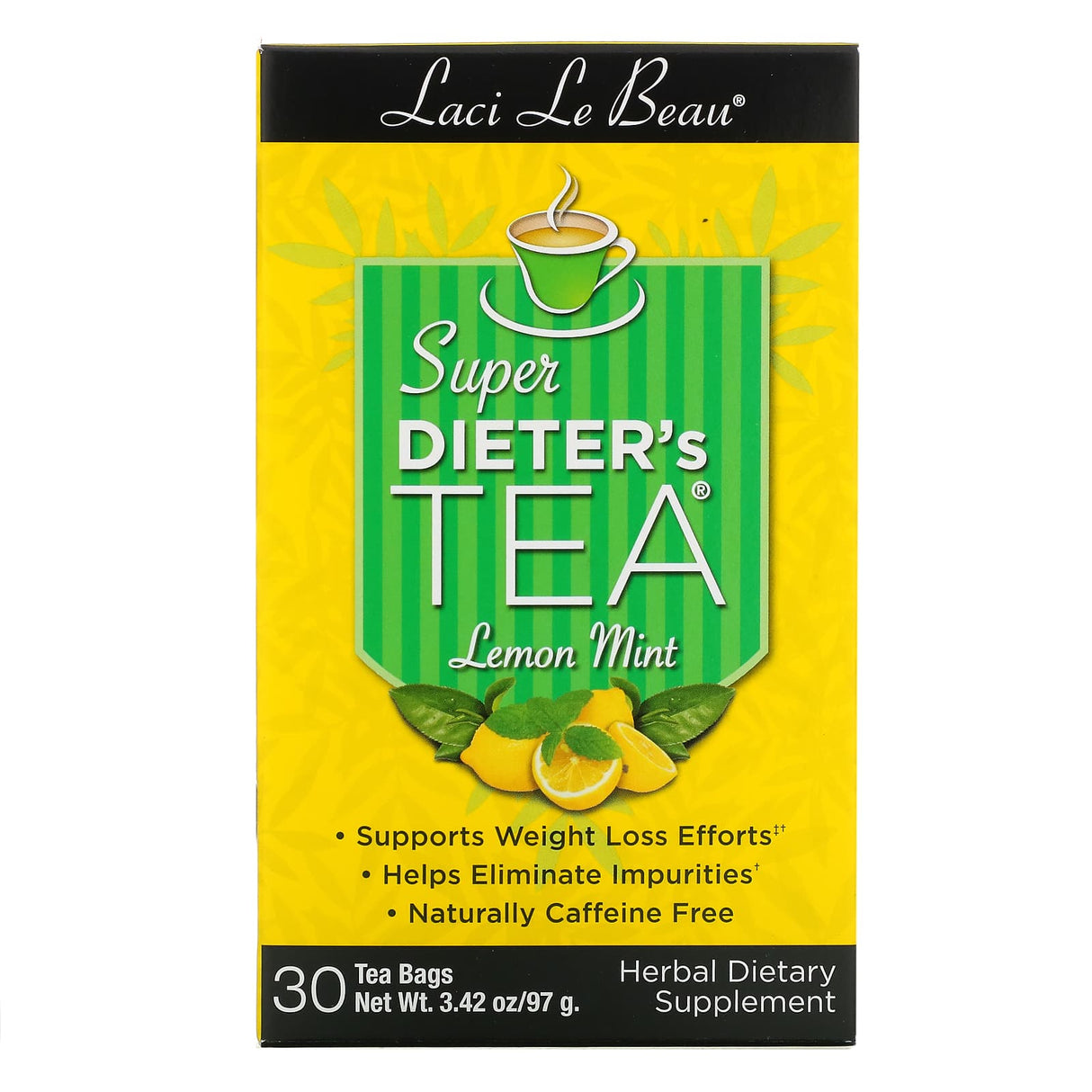 Natrol, Laci Le Beau, Super Dieter's Tea, Lemon Mint, 30 Tea Bags, 2.63 oz (75 g) - Supply Center USA