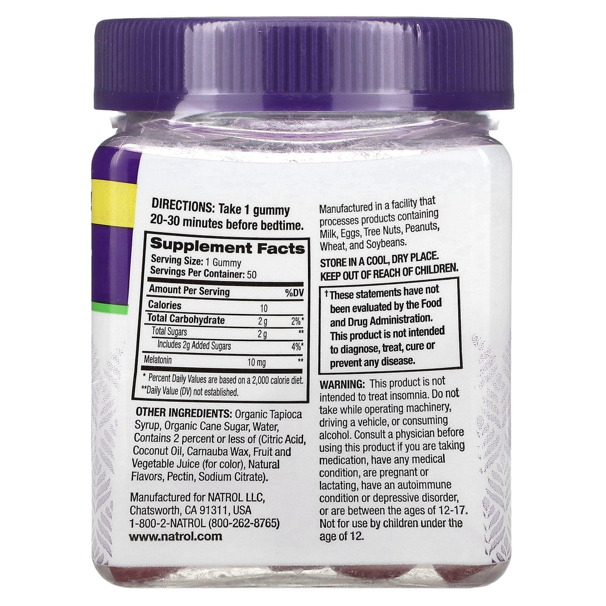 Natrol, Melatonin Max, Sleep, Blueberry, 10 mg, 50 Gummies - Supply Center USA